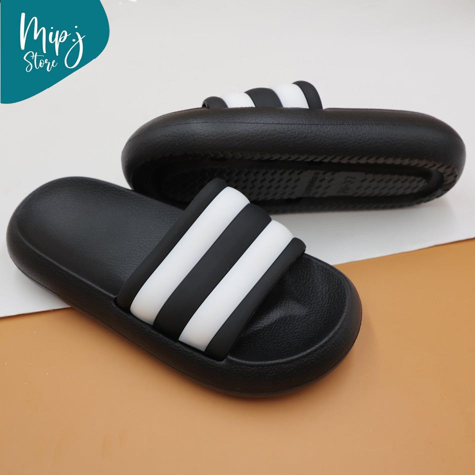 Black and white adi slidders for adults
