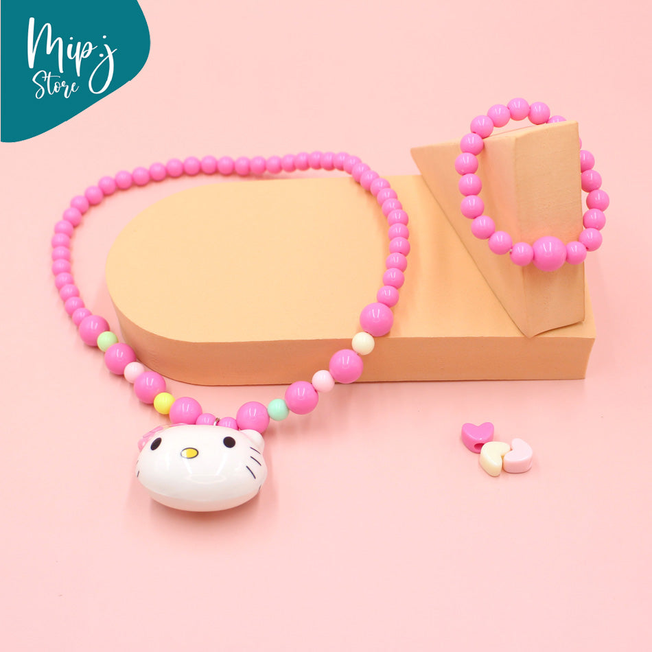 Charming Kitty led necklace and braclet set