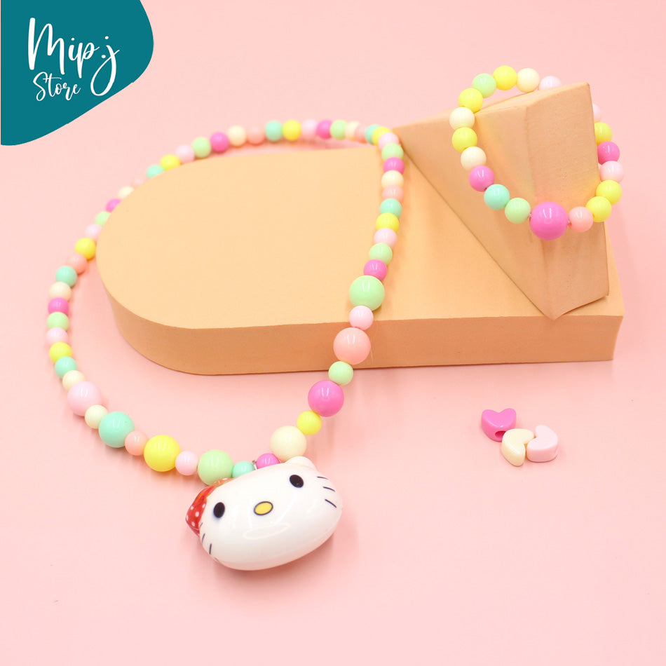 Charming Kitty led necklace and braclet set