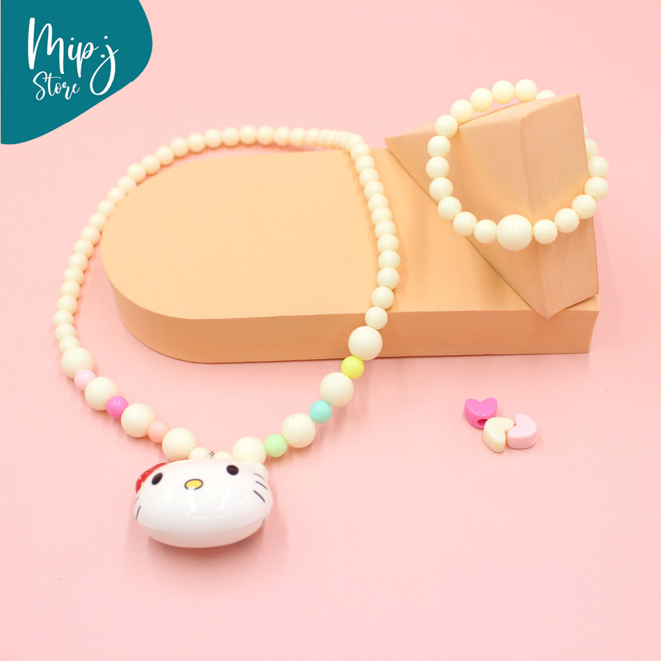 Charming Kitty led necklace and braclet set