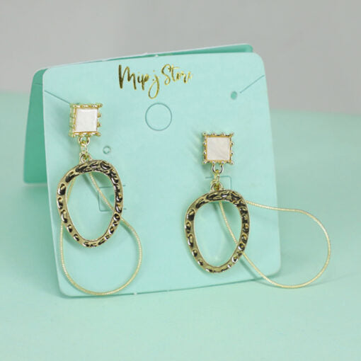 Chunky Gold Tops Earing With 925 Silver Tip