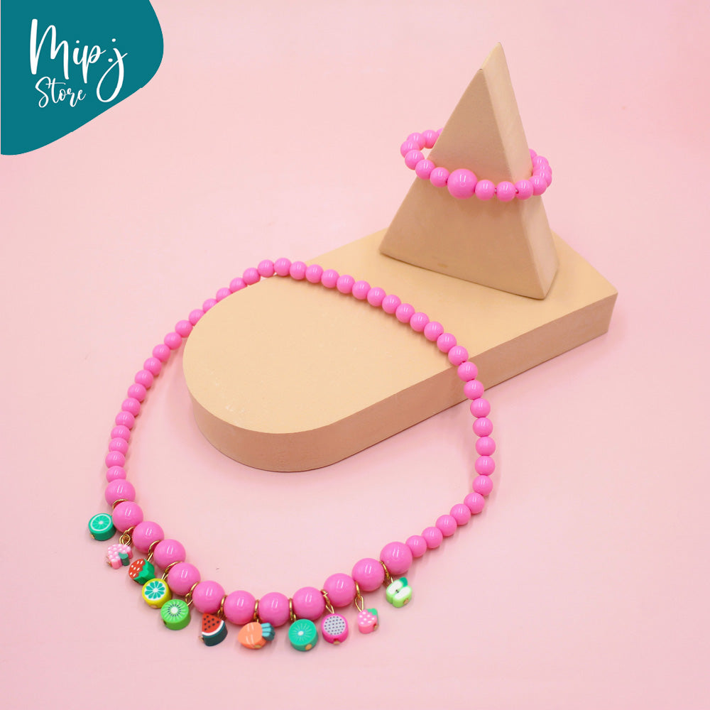 Disney Fruit Necklace Bracelet Set