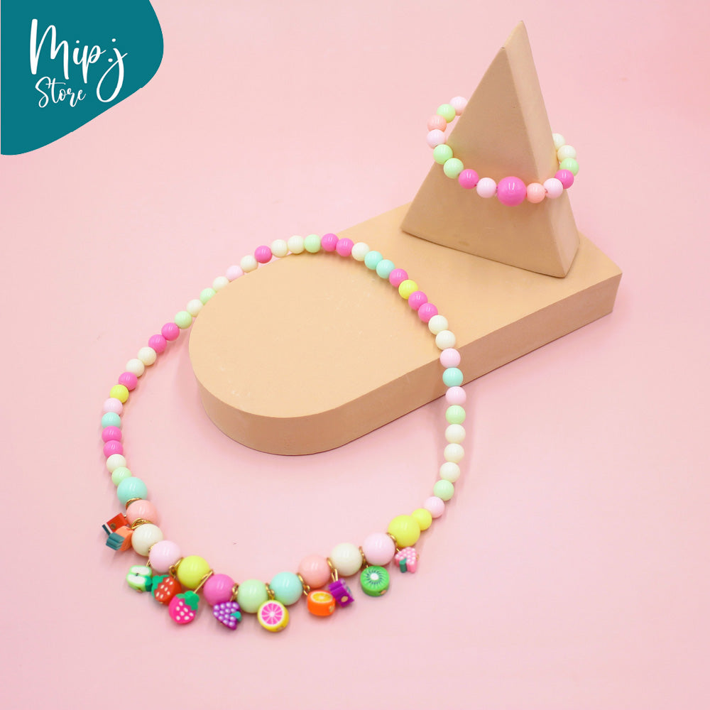 Disney Fruit Necklace Bracelet Set