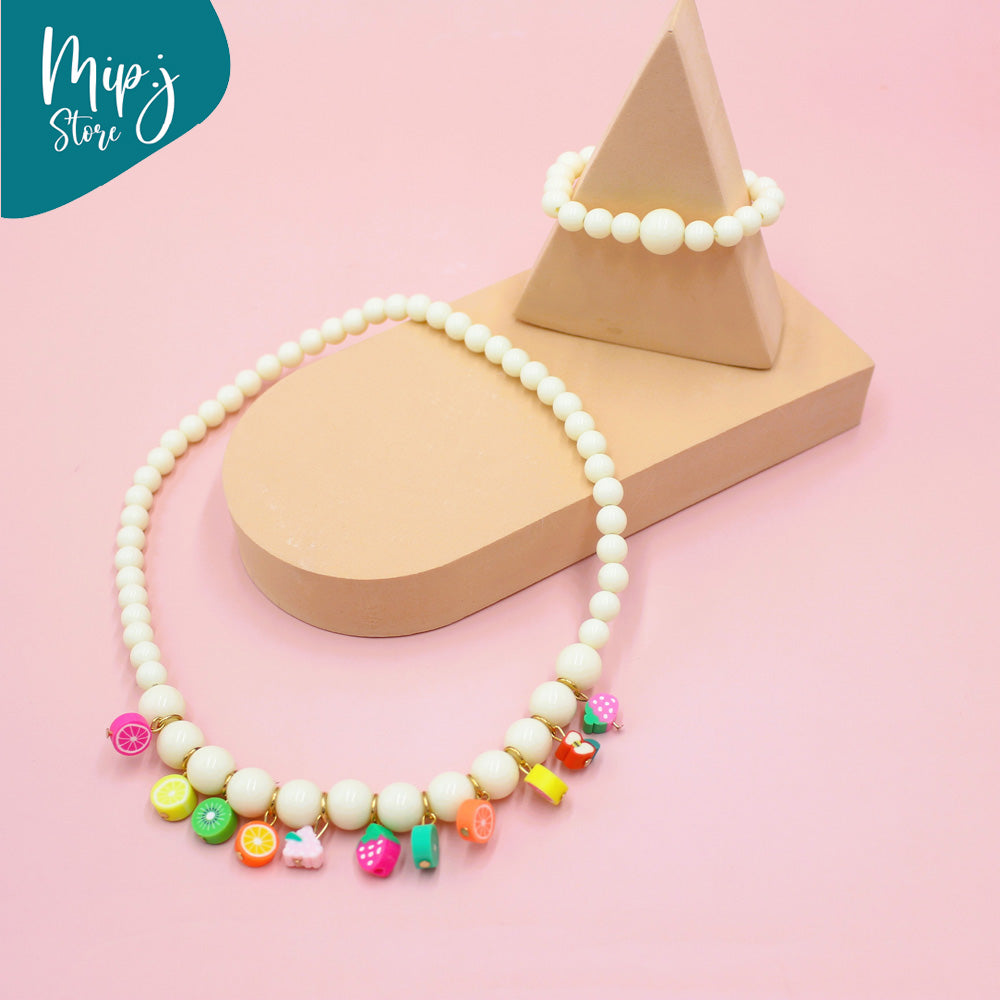 Disney Fruit Necklace Bracelet Set
