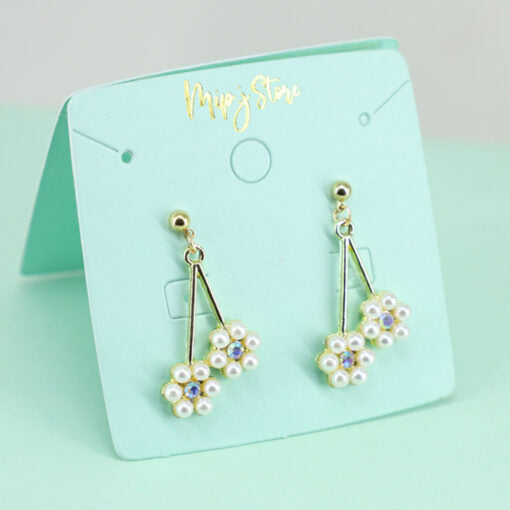 Double Flower Tops Earing With 925 Silver Tip