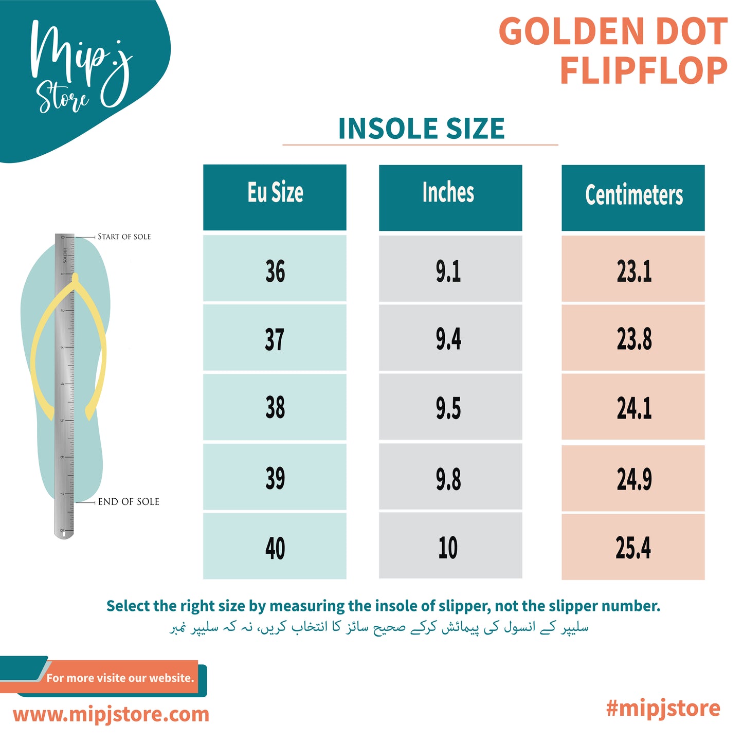 Golden dot flip flop for ladies