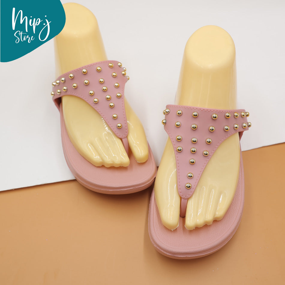 Golden dot flip flop for ladies