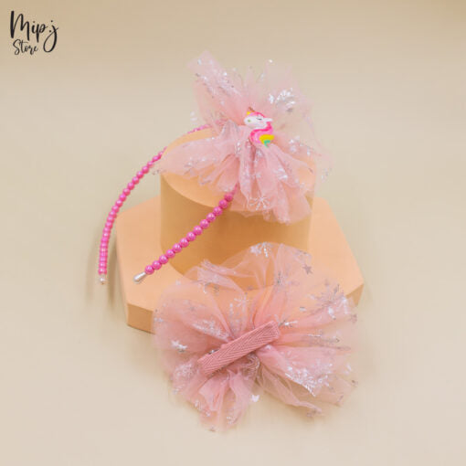 Hairband 2p Set Unicorn Stars in Net