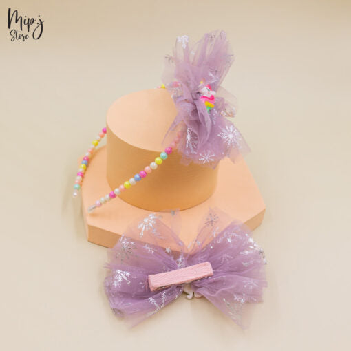Hairband 2p Set Unicorn Stars in Net