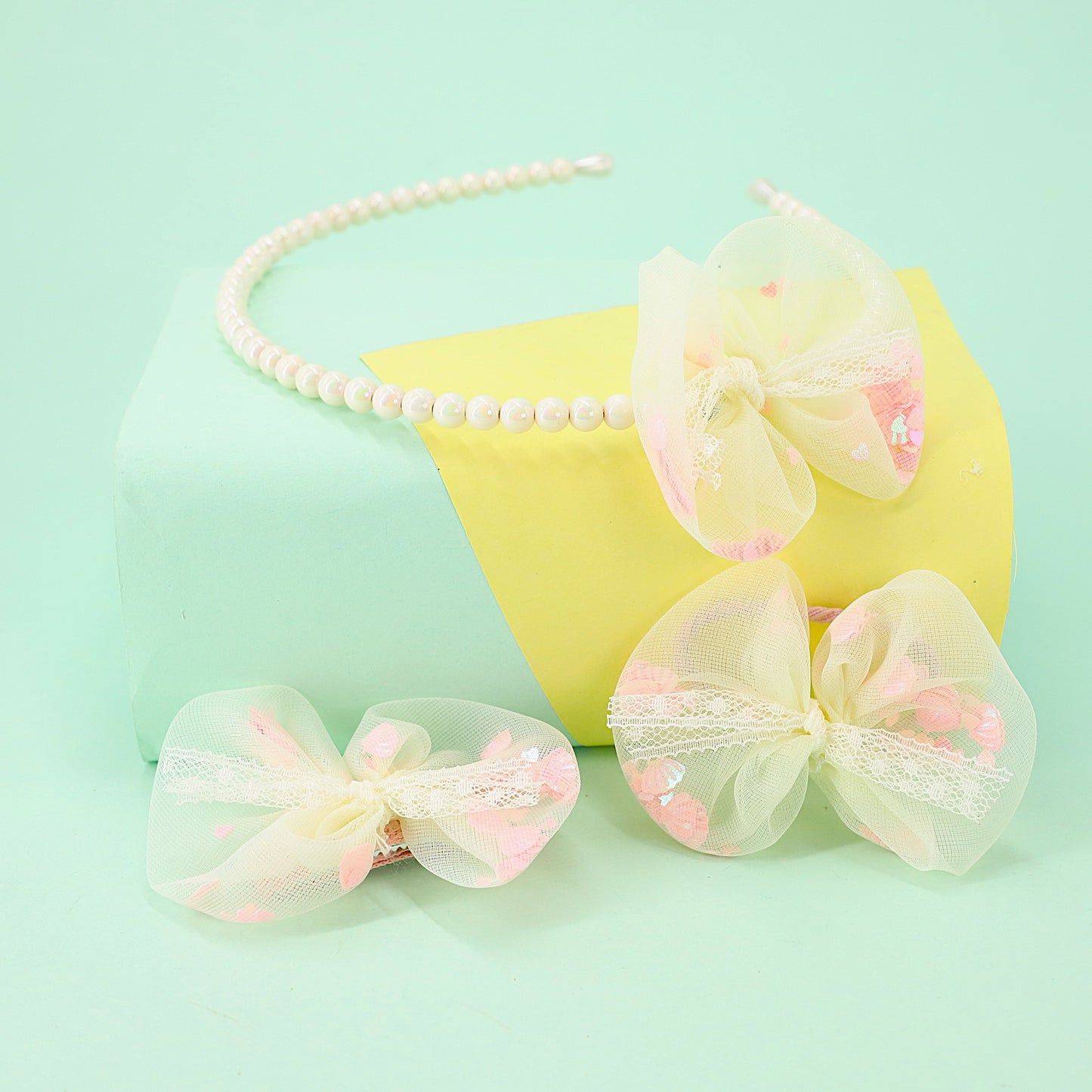 Hairband 3p Set Shell In Bow