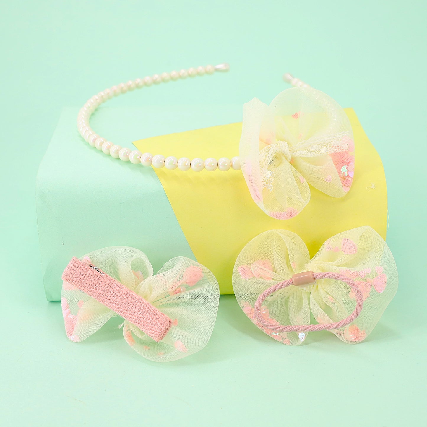 Hairband 3p Set Shell In Bow