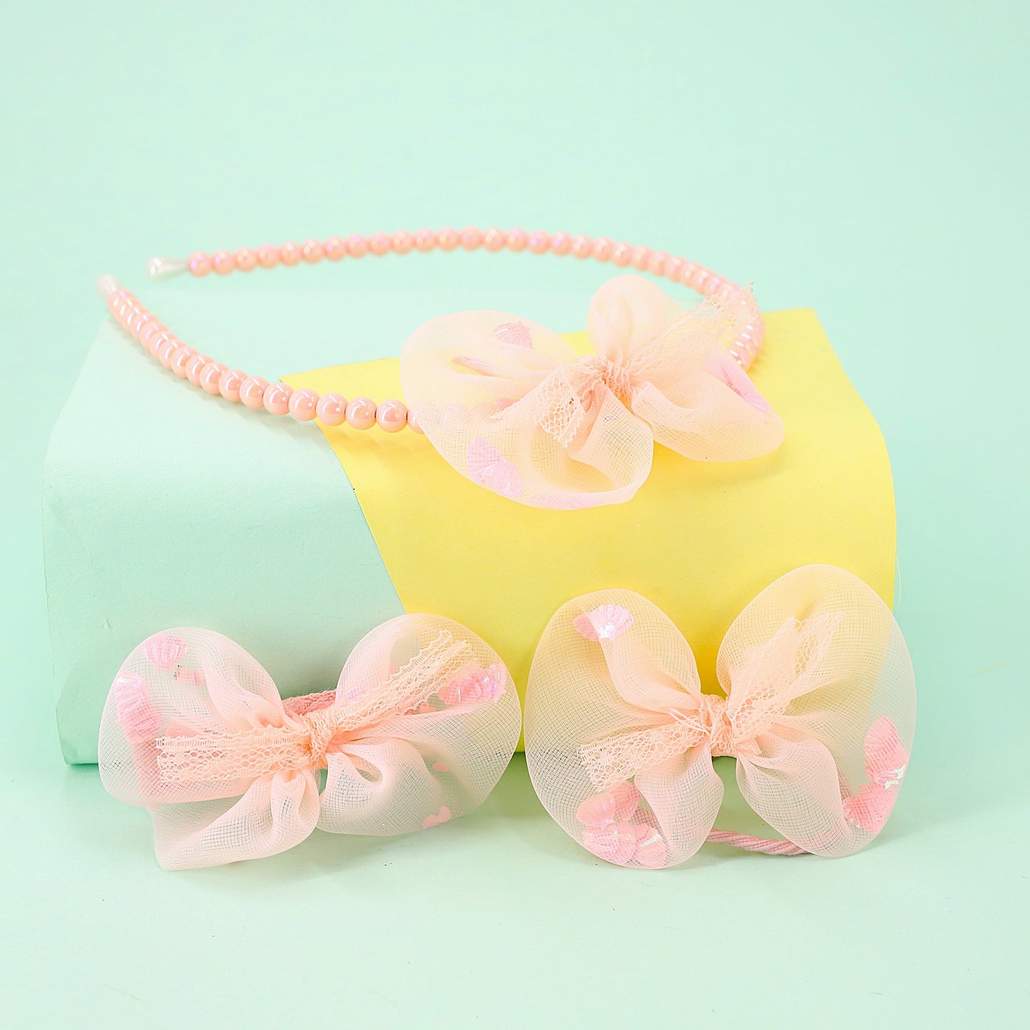 Hairband 3p Set Shell In Bow