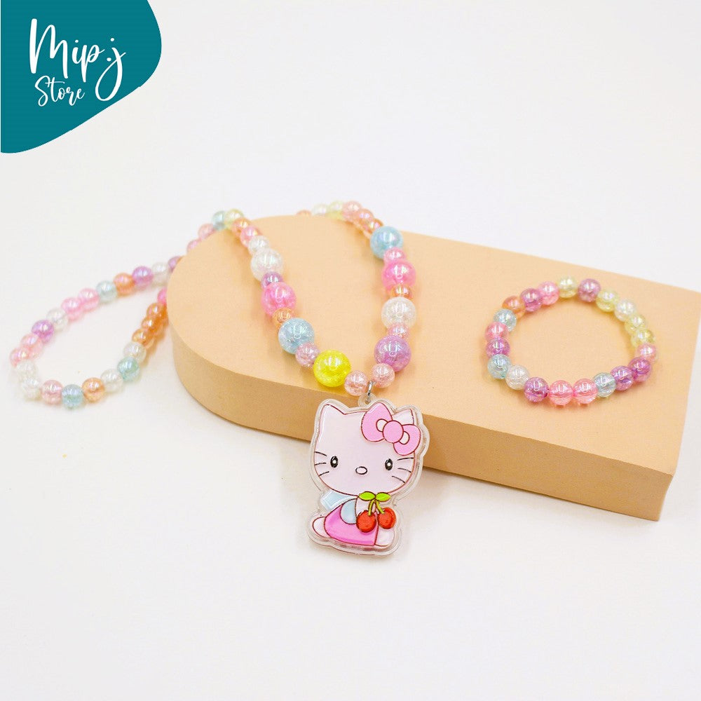 Mimmy glittery LED light necklace and bracelet set
