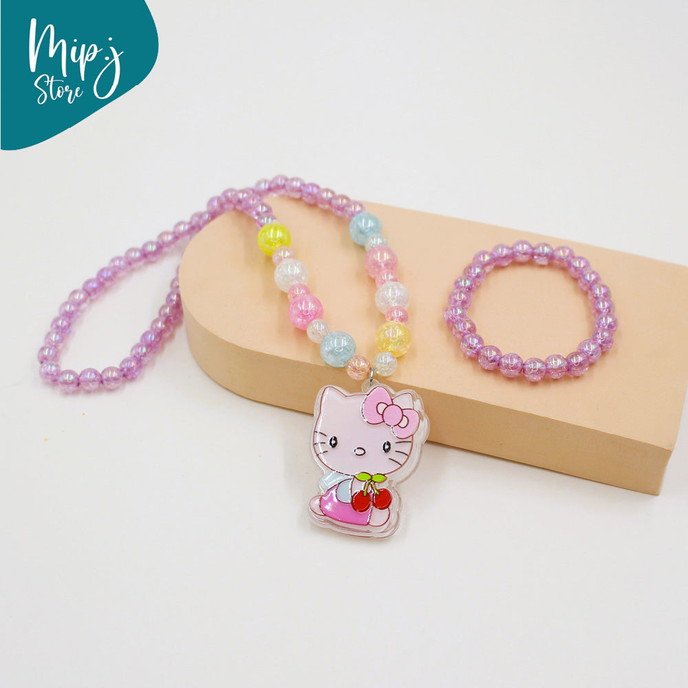 Mimmy glittery LED light necklace and bracelet set