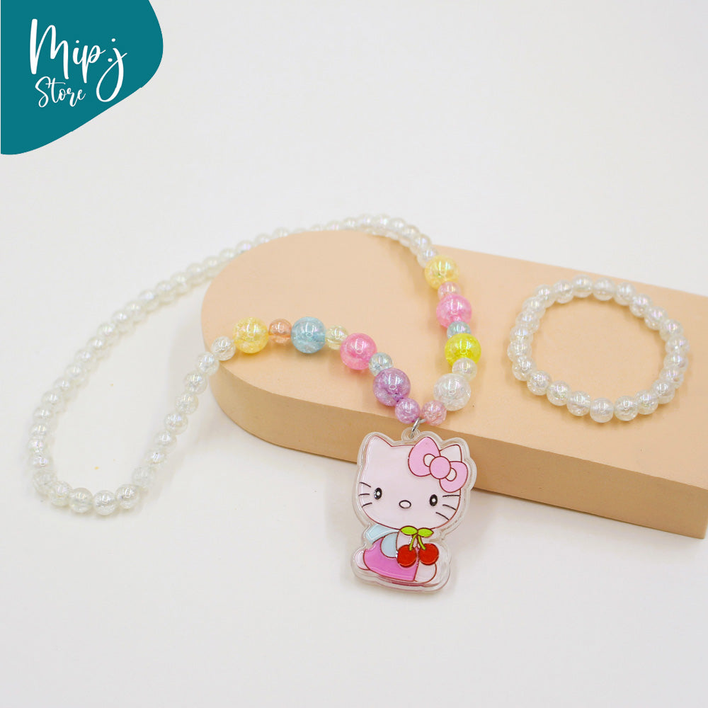 Mimmy glittery LED light necklace and bracelet set