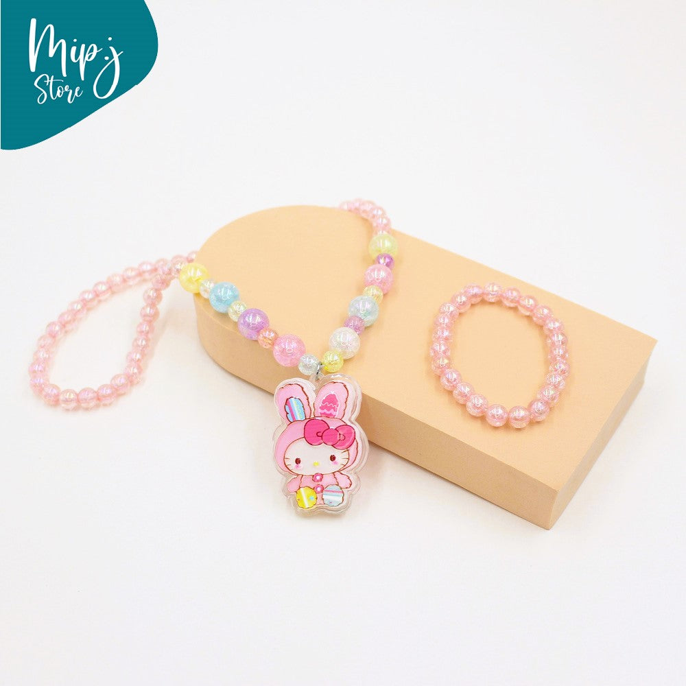 My melody glittery LED light necklace and bracelet set
