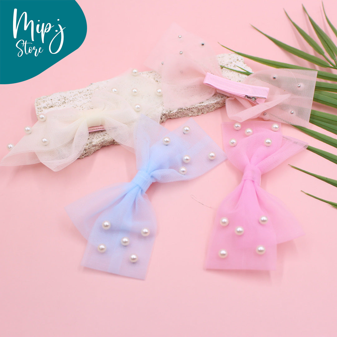 Pearl bow alligator clip