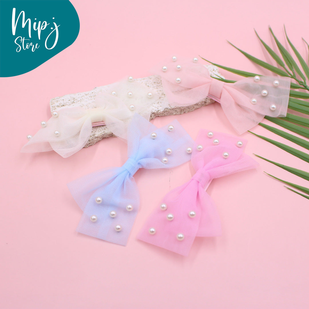 Pearl bow alligator clip