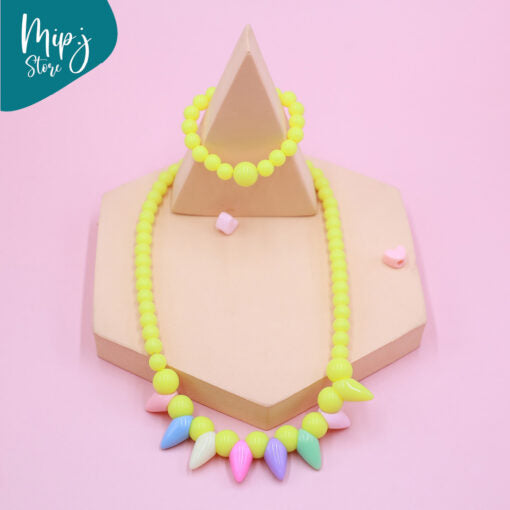 Rainbow Spikes necklace and bracelet set