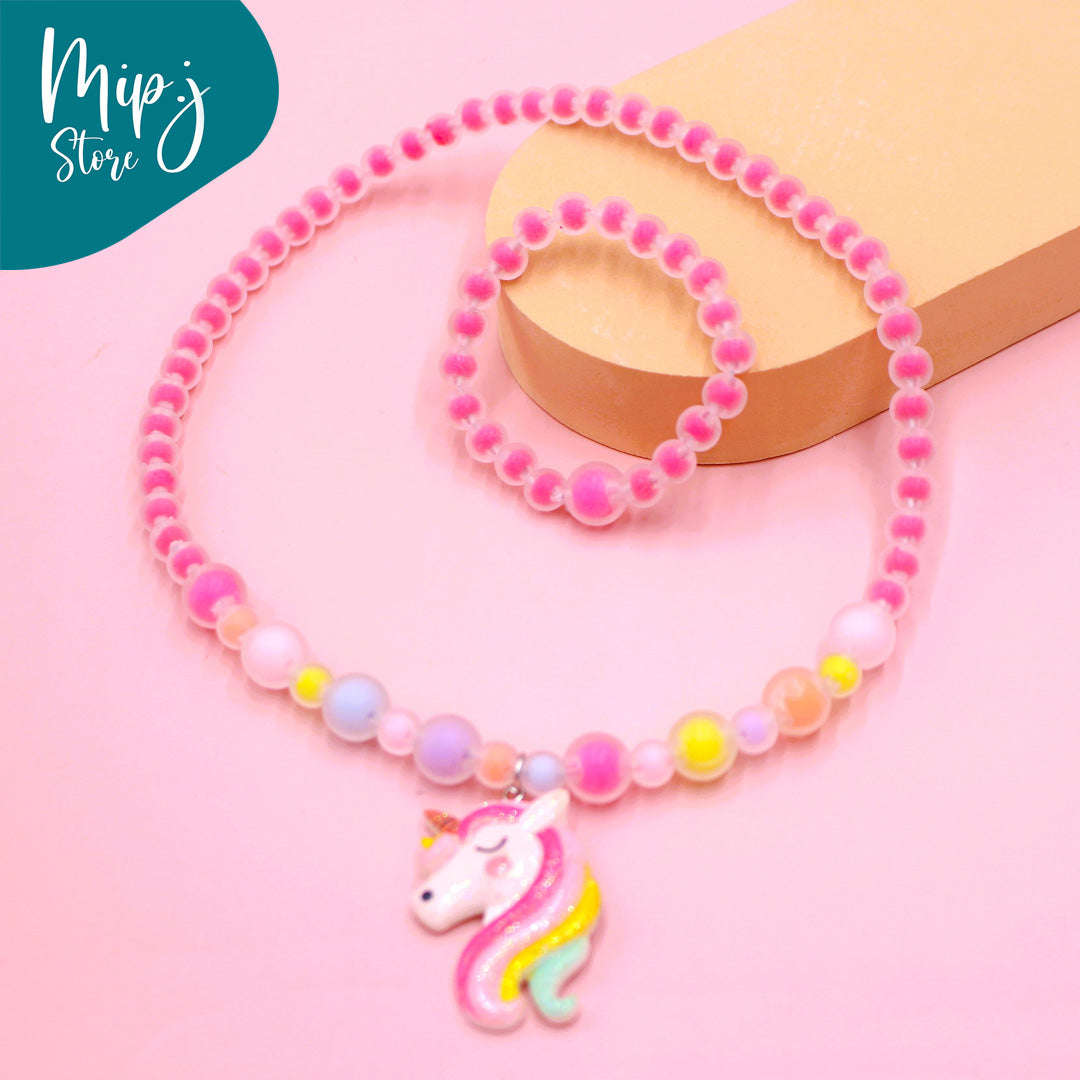 Rainbow unicorn jewellery set for little girls