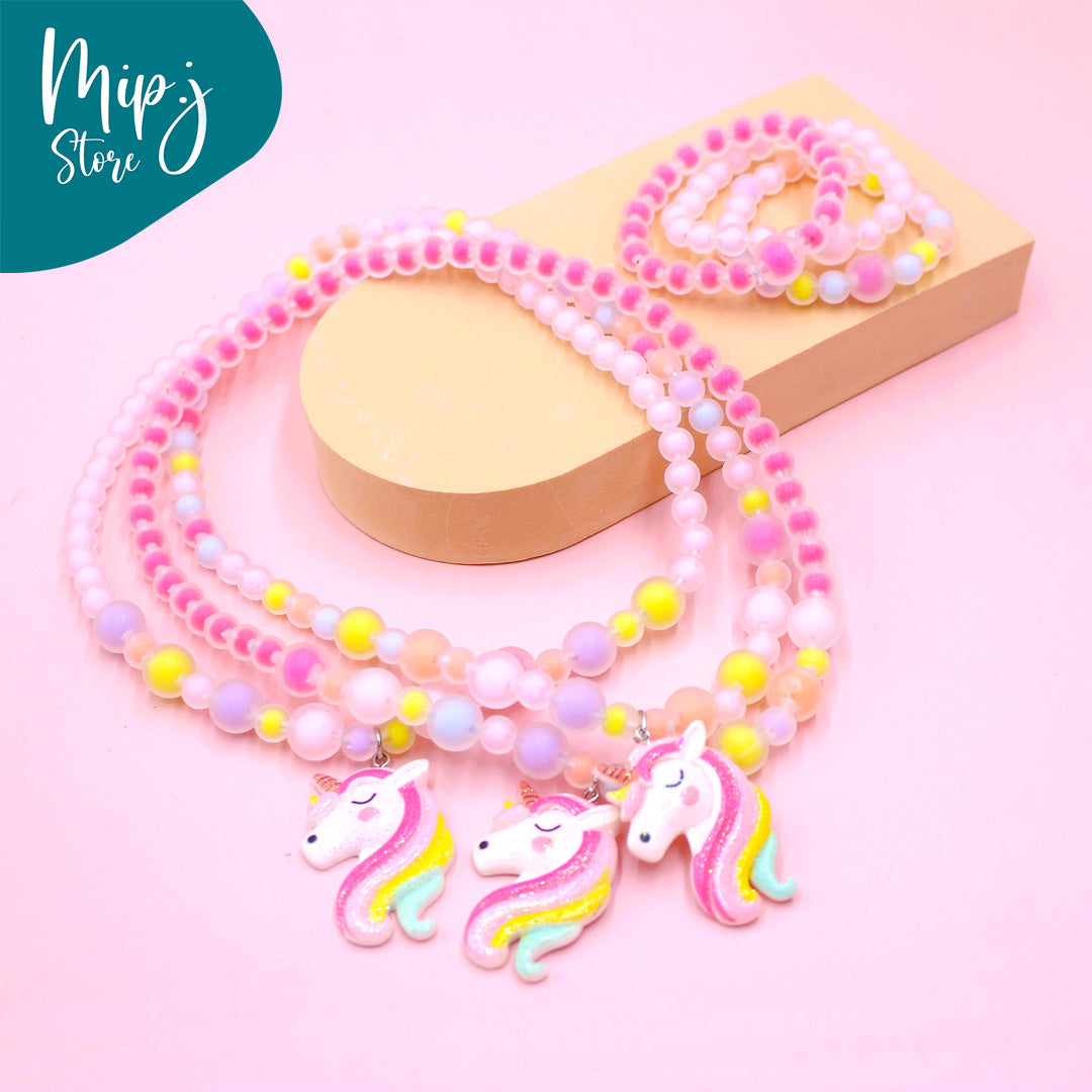 Rainbow unicorn jewellery set for little girls