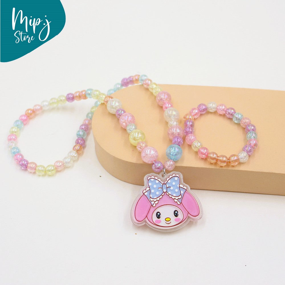 Sanrio glittery LED light necklace and bracelet set