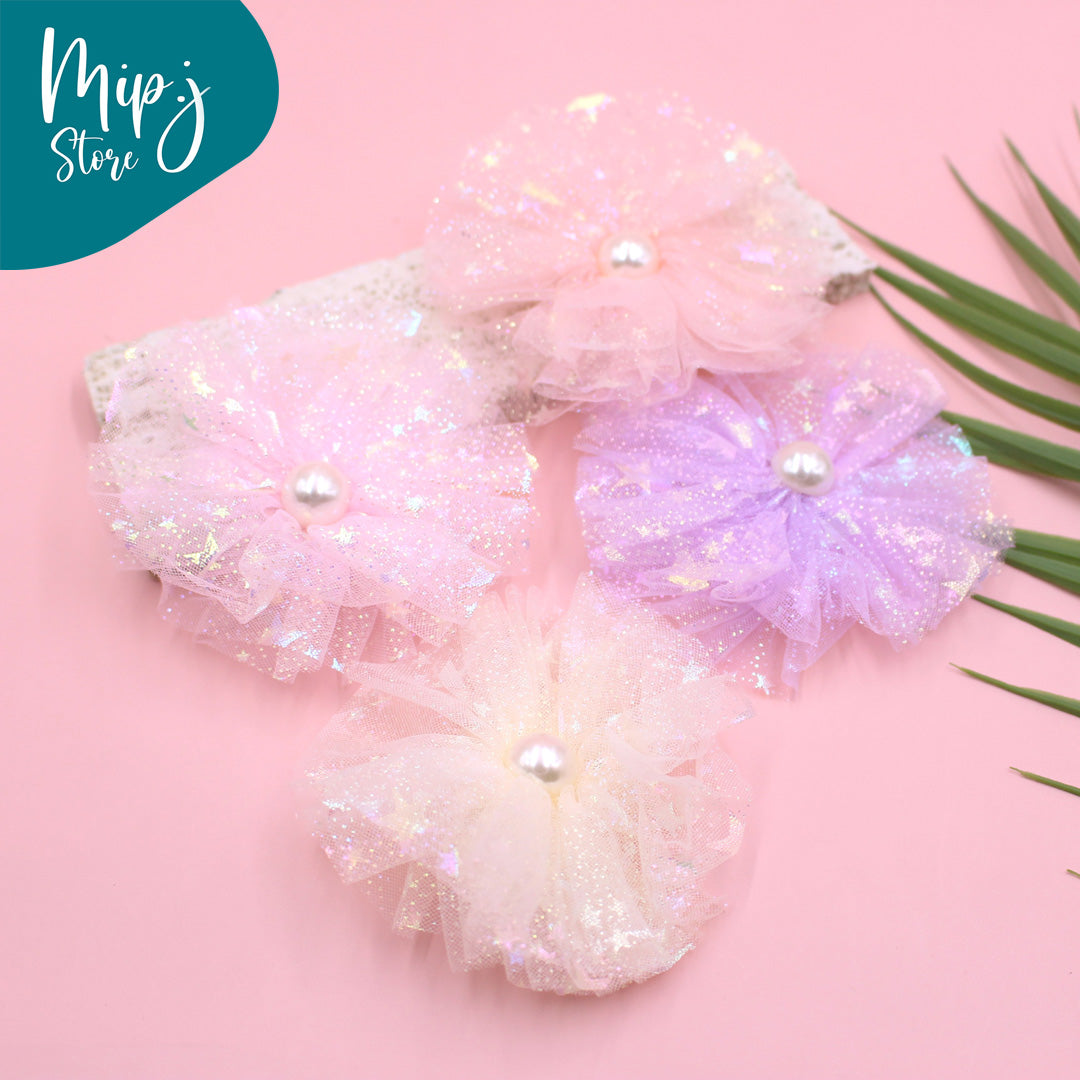 Shine pearl flower alligator clip