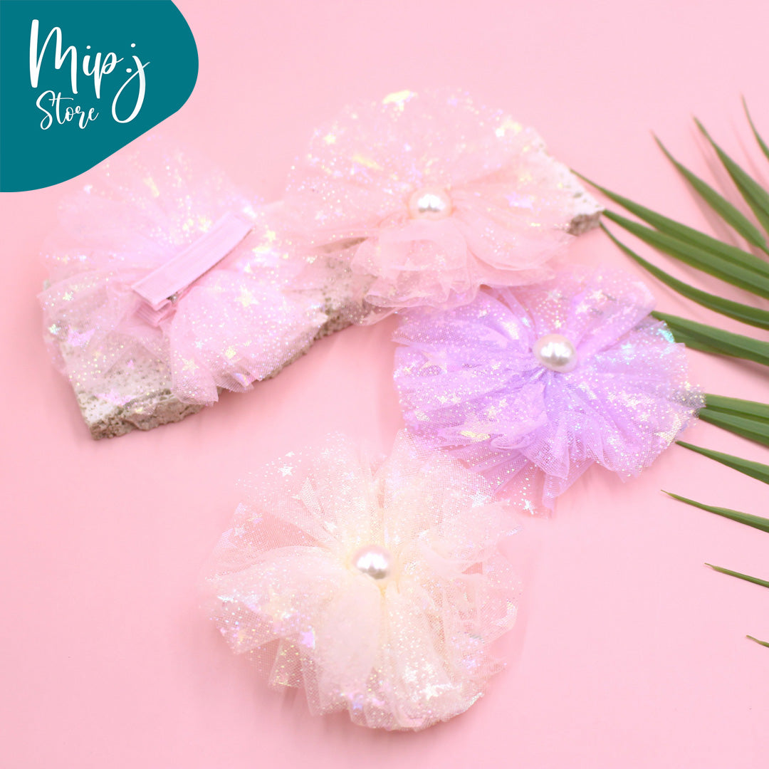 Shine pearl flower alligator clip