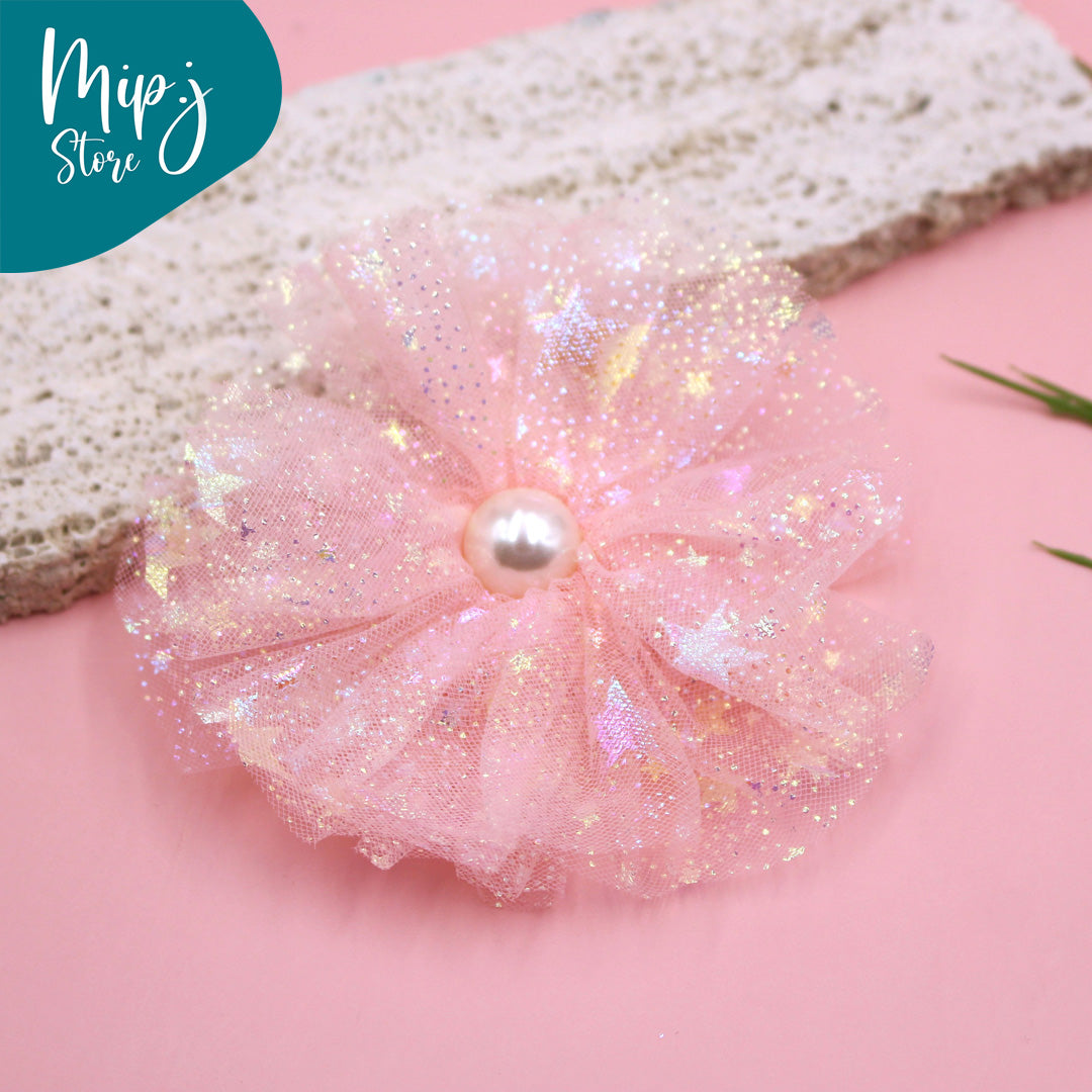 Shine pearl flower alligator clip