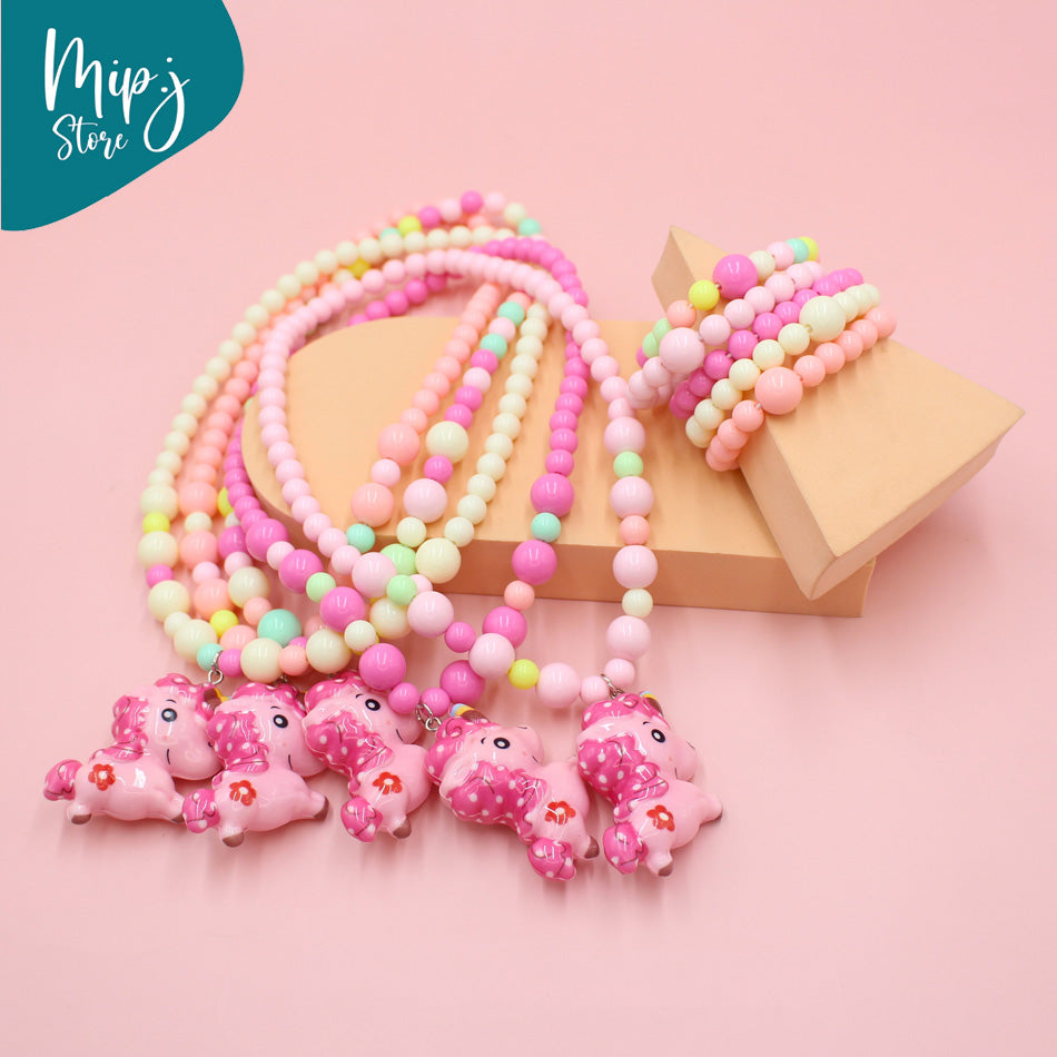 Unicorn LED necklace and bracelet set