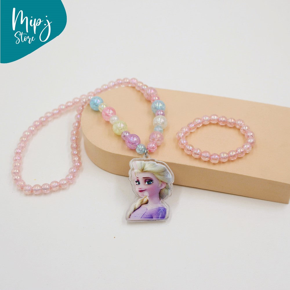Anna frozen glittery LED light necklace and bracelet set
