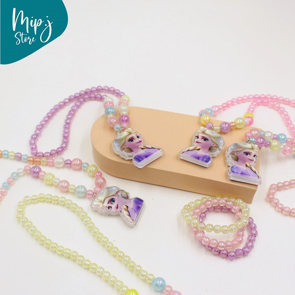 Anna frozen glittery LED light necklace and bracelet set