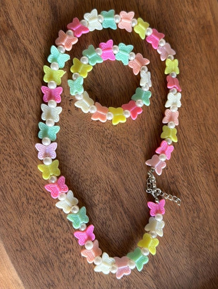 Butterfly Necklace Bracelet Set