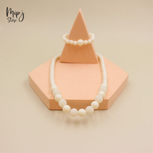 Pearl Beads necklace and bracelet sets