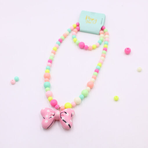 Bow Polka Dot LED necklace and bracelet set