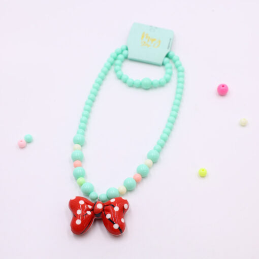 Bow Polka Dot LED necklace and bracelet set