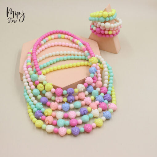 Strawberry necklace and bracelet sets