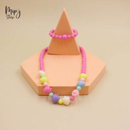 Strawberry necklace and bracelet sets