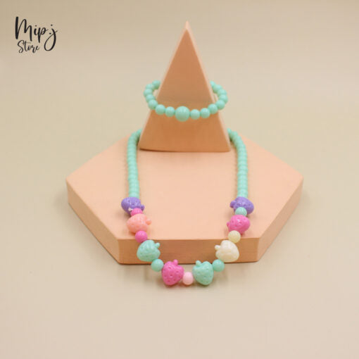 Strawberry necklace and bracelet sets