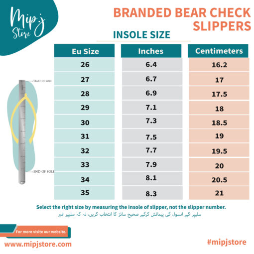 Branded Bear Check Slippers for kids