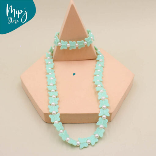 Butterfly Necklace Bracelet Set