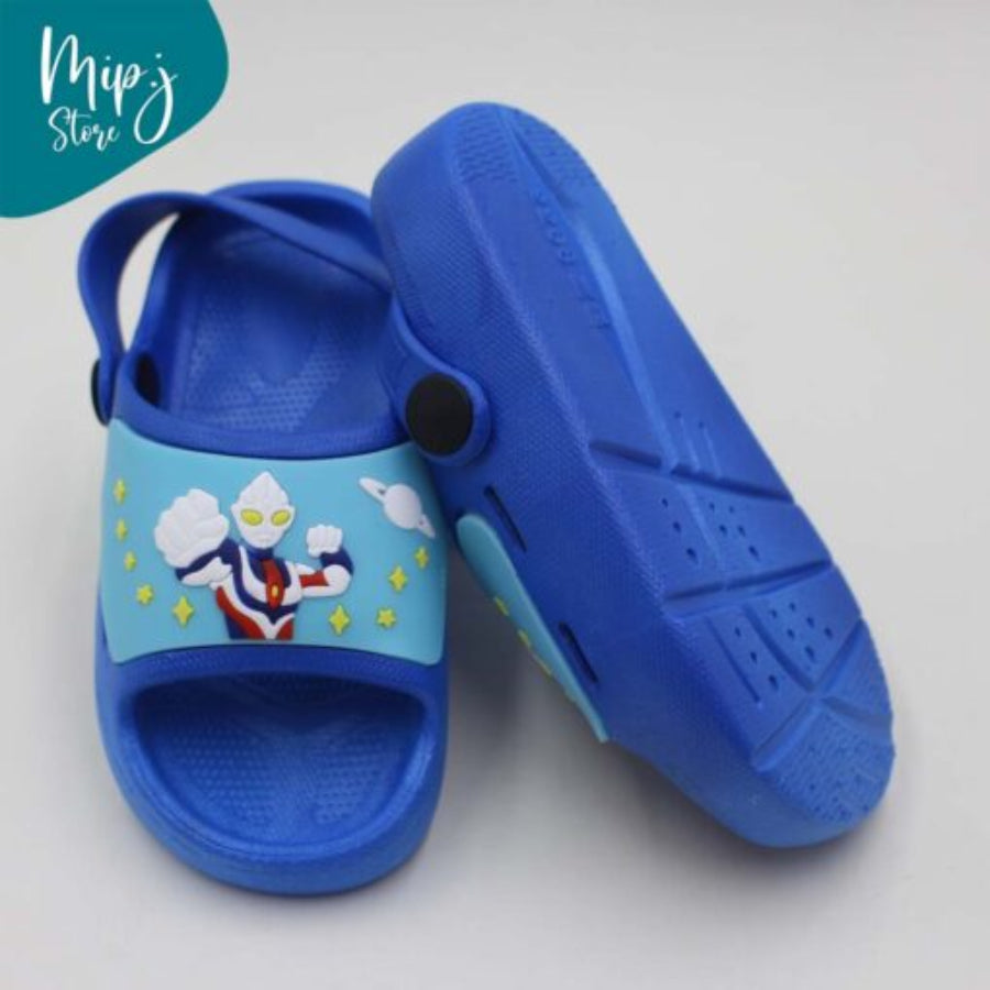 Ultraman EVA sandals for kids with non-slip sole and adjustable strap, ideal for outdoor play back sole