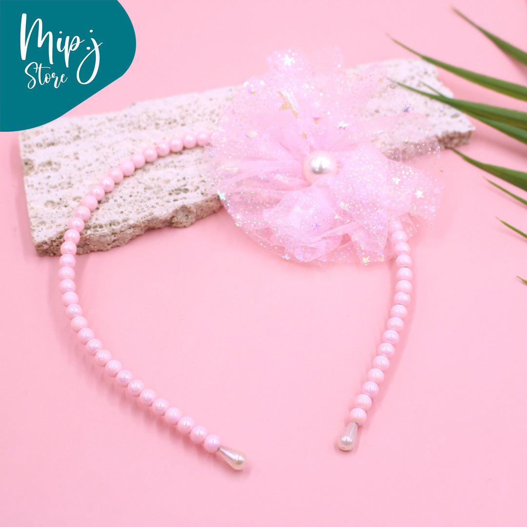 hairband shine pearl flower