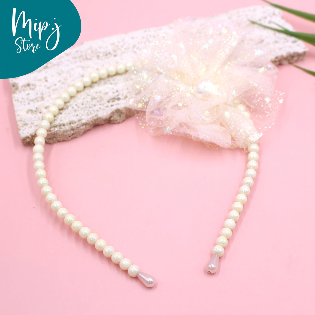 hairband shine pearl flower