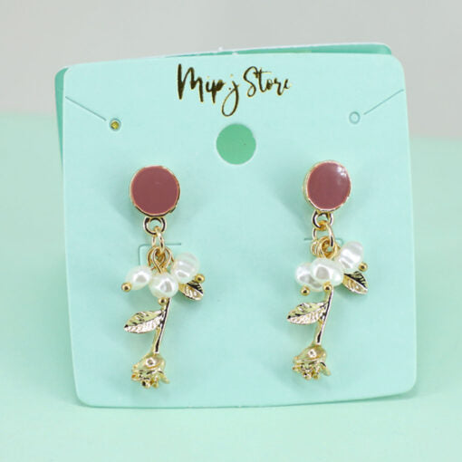 Luxo Rose Earing With Silver (chandi) Tip (dandi)