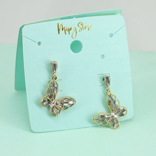 Butterfly Charms Golden Small Earing With Chandi Tip