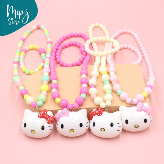 Charming Kitty led necklace and braclet set