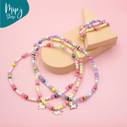 Disney unicorn necklace and bracelet set