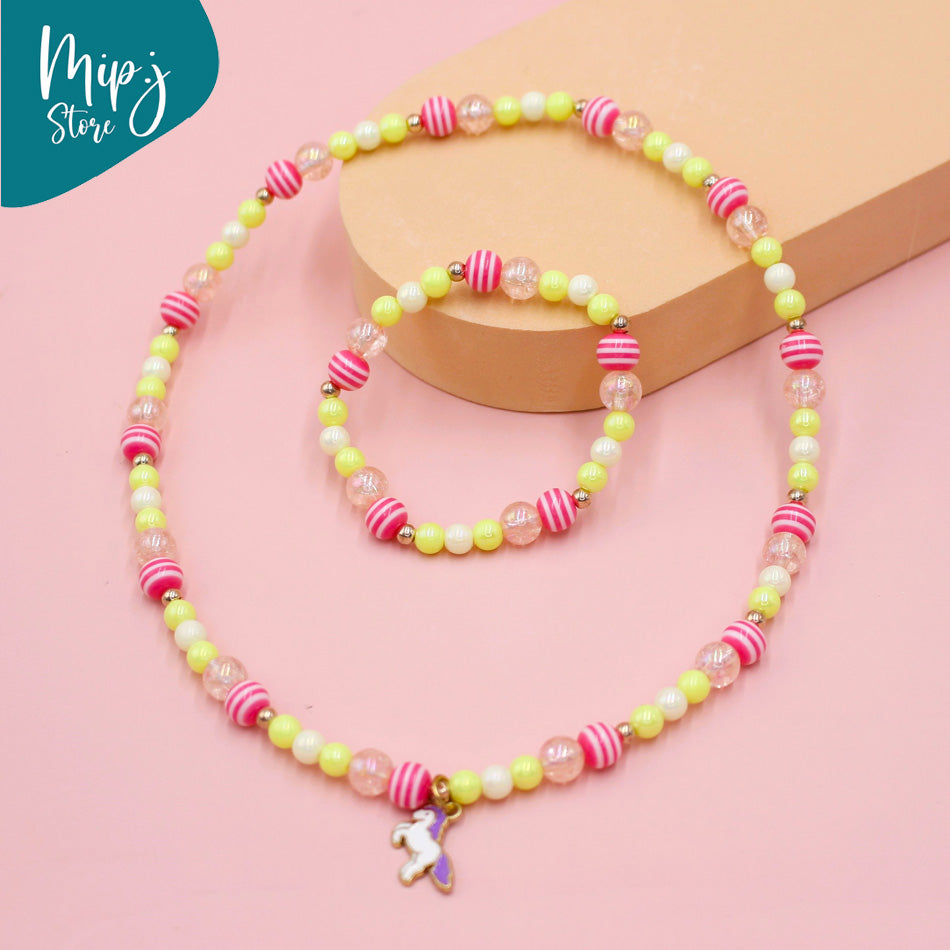 Disney unicorn necklace and bracelet set