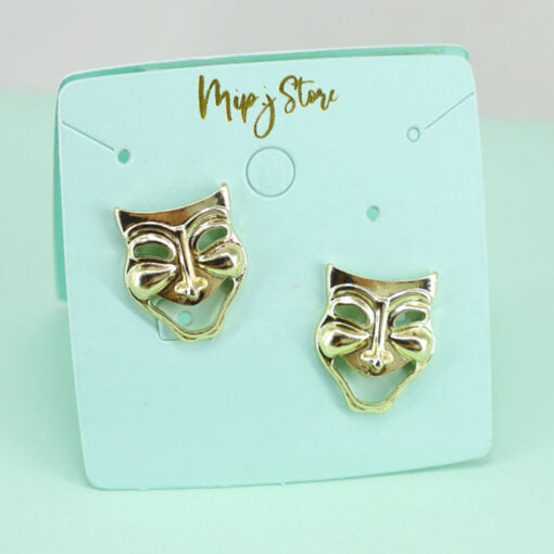 Face mask stud earing 925 Silver tip